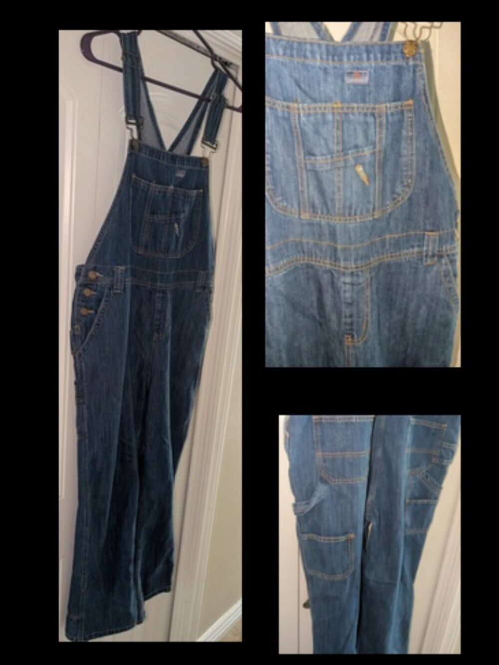HISEA Denim Carpenter Overalls Coveralls Womens Size S